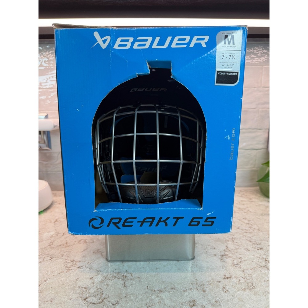 Bauer Re-Akt 65 Ice Hockey Helmet with Cage Black Medium HECC 2030